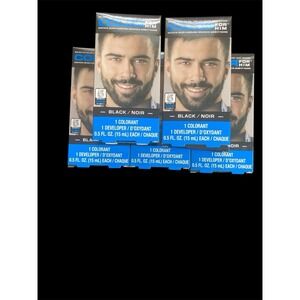 5X Pack COLOR FOR HIM BRUSH IN COLOR GEL BLACK MUSTACHE BEARD SIDEBURNS